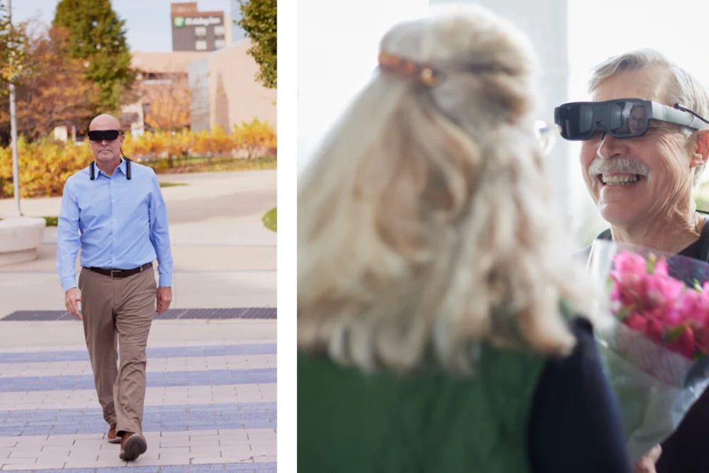 electronic glasses enhance vision for people with low vision or blindness.