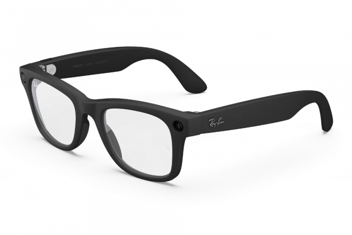 Meta Wayfarer - Standard Matte Black with Clear Lenses