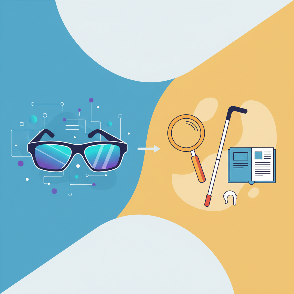 Illustration for AI Smart Glasses vs. Traditional Assistive Tech: A Comprehensive Comparison Guide