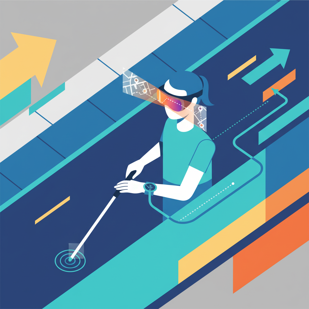 Illustration for Achieve Independent Public Navigation: Top Wearable Devices for the Visually Impaired