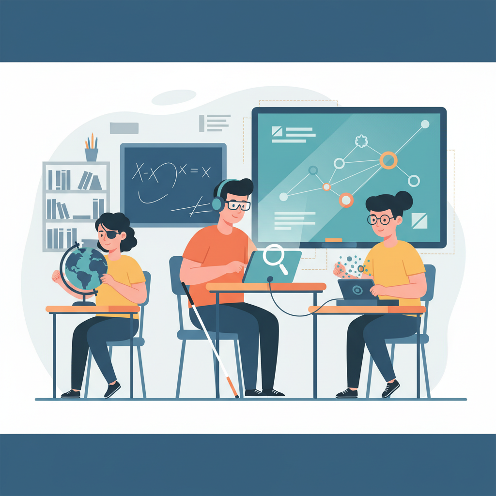 Illustration for Empowering Visually Impaired Students with Advanced Visual Aids for Classroom Independence