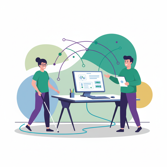 Illustration for Assistive Technology Training and Support for Visually Impaired Employees and Their Employers