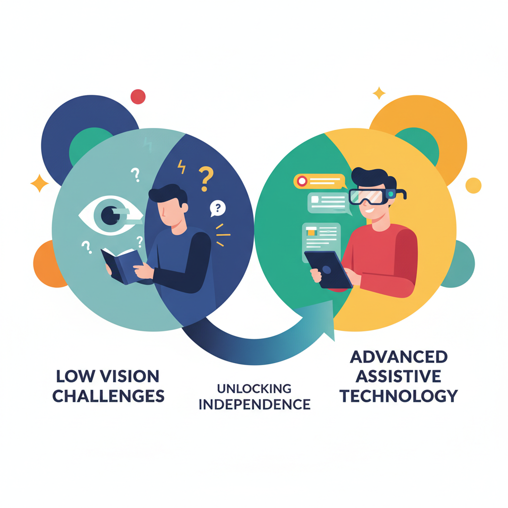 Illustration for Smart Glasses vs. Magnifying Devices: Unlocking Independence with Advanced Assistive Technology