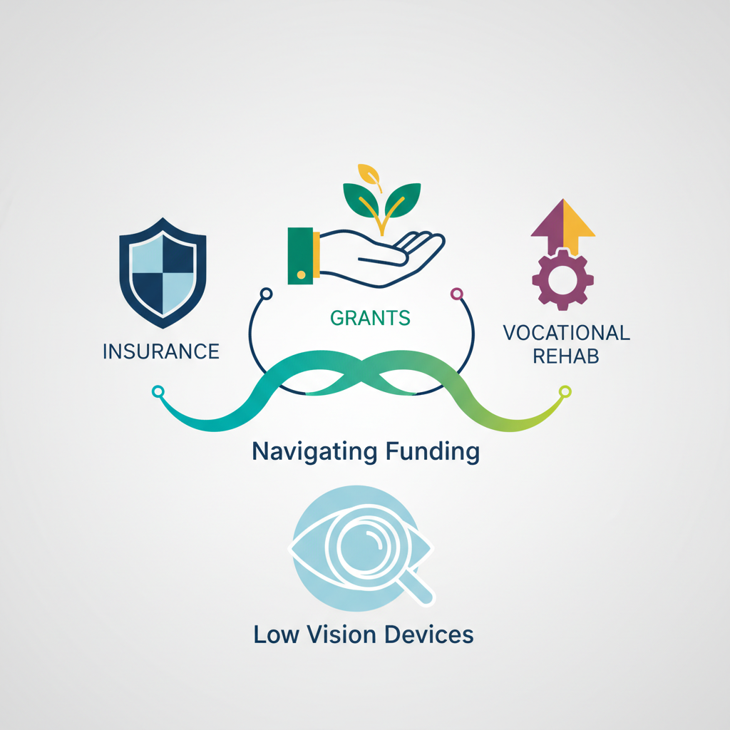 Illustration for Navigating Funding for Low Vision Devices: Insurance, Grants, and Vocational Rehab