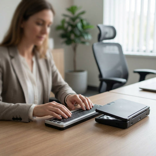 Illustration for Choosing Between Video Magnifiers and Braille Tablets for Managing Progressive Vision Loss