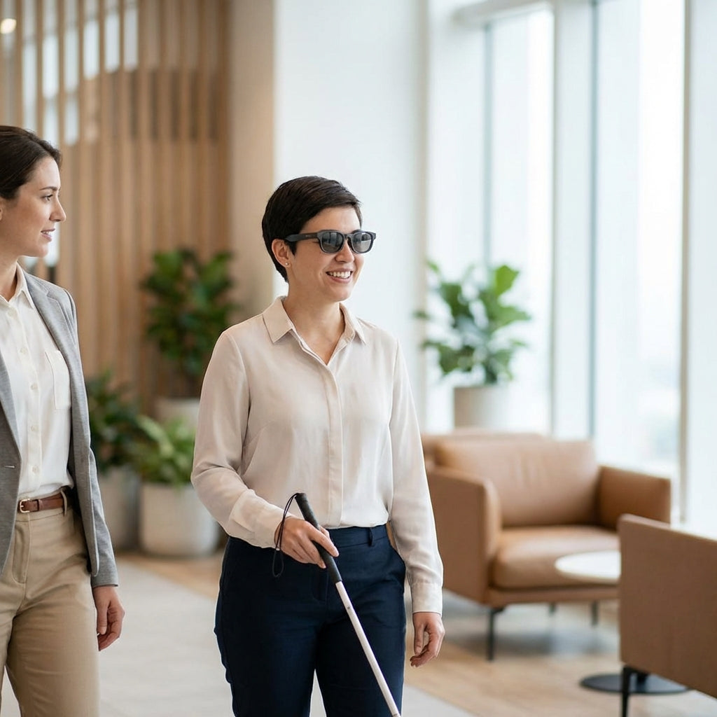 Illustration for Navigating Independence: A Comparison of Smart Glasses and Remote Visual Interpreting for Visual Impairment