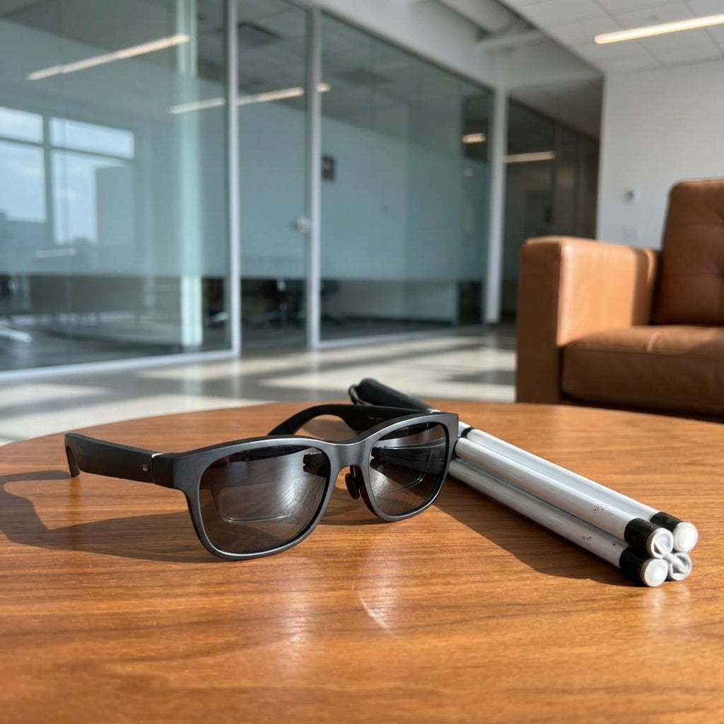 Illustration for Navigating Independence: Choosing Between Smart Glasses and White Canes for Enhanced Mobility Solutions