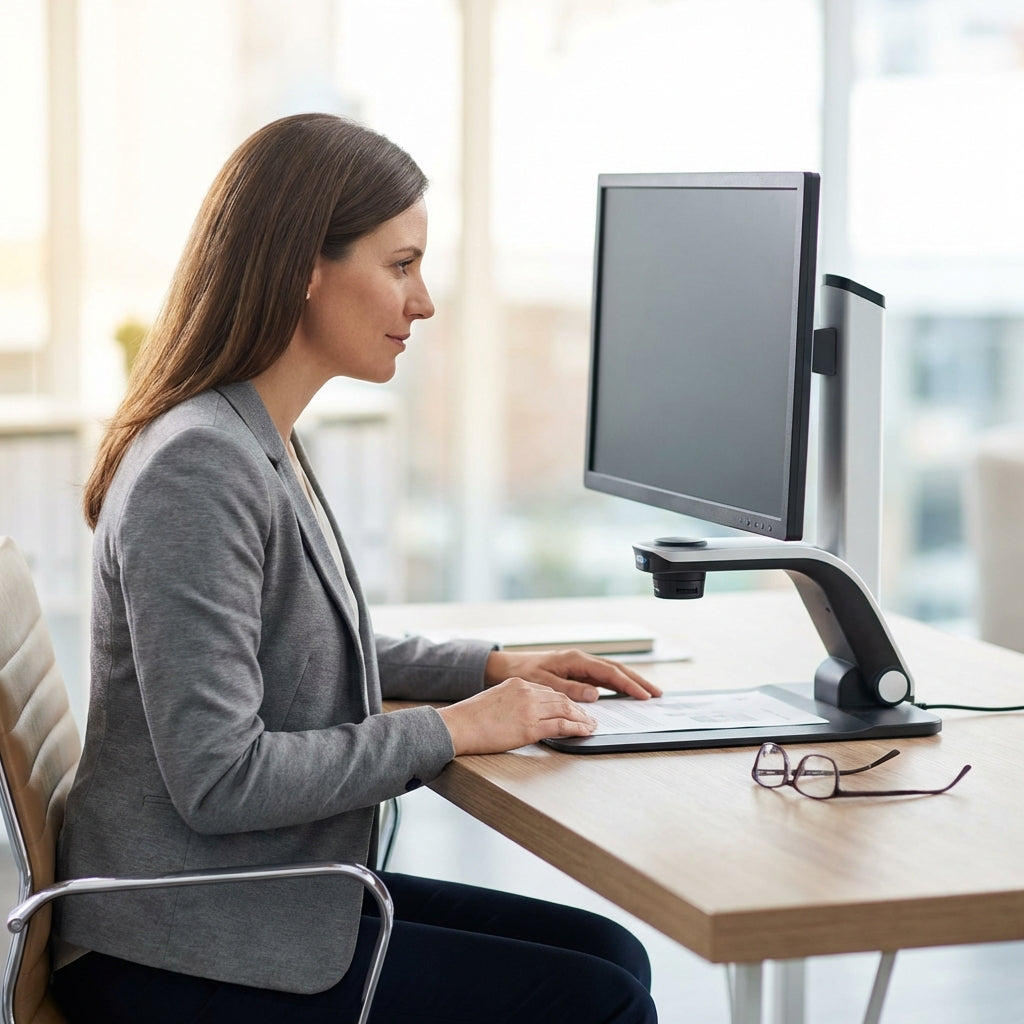 Illustration for Best High-Performance Video Magnifiers for Enhancing Workplace Productivity and Office Independence for Low Vision Professionals