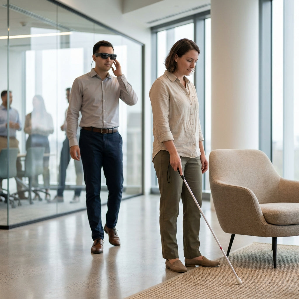 Illustration for Top 7 Key Factors for Choosing Between Smart Glasses and White Canes for Mobility