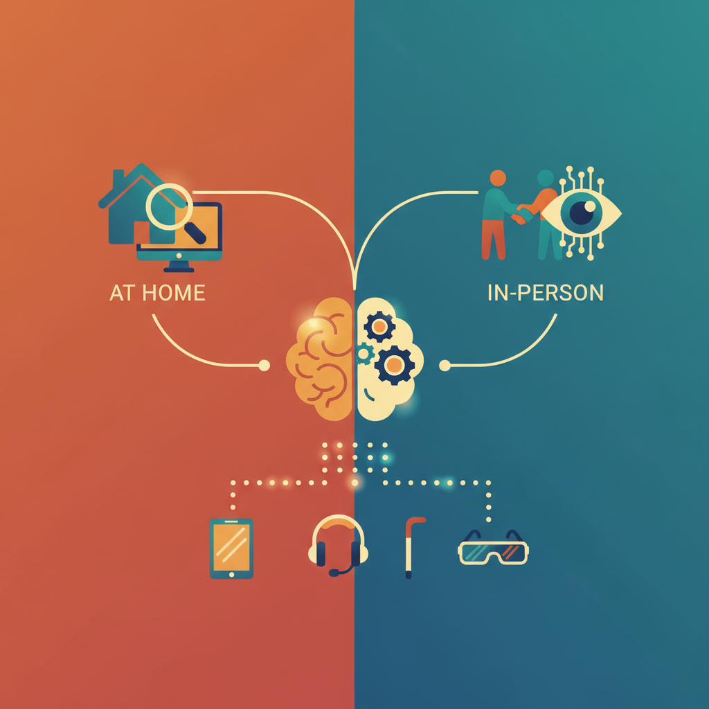 Illustration for Personalized Assistive Technology Evaluations: Enhancing Visual Independence At Home or In-Person