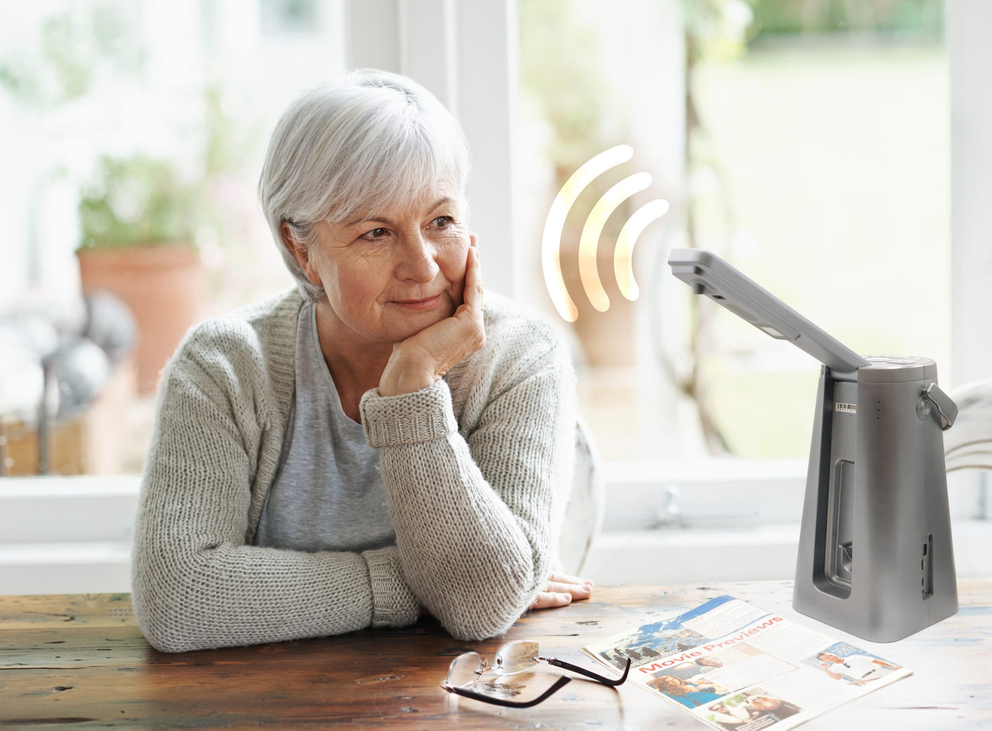 Odyssey, the desktop text-to-speech device, assisting seniors as talking digital reader device 